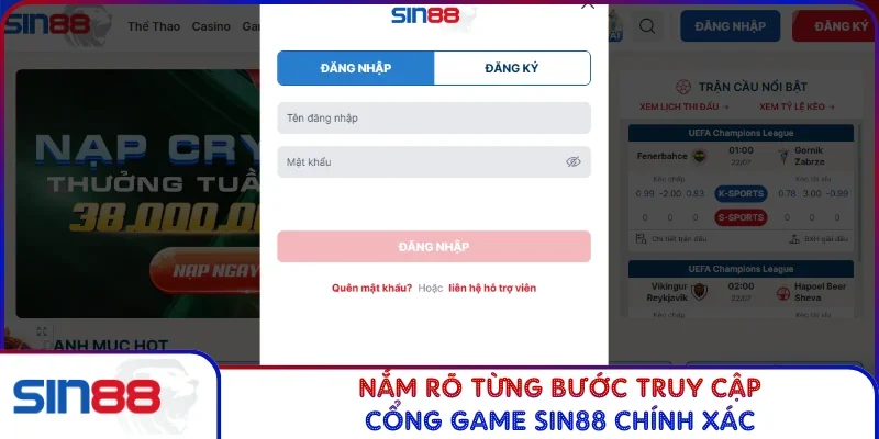 Nắm rõ từng bước truy cập cổng game SIN88 chính xác
